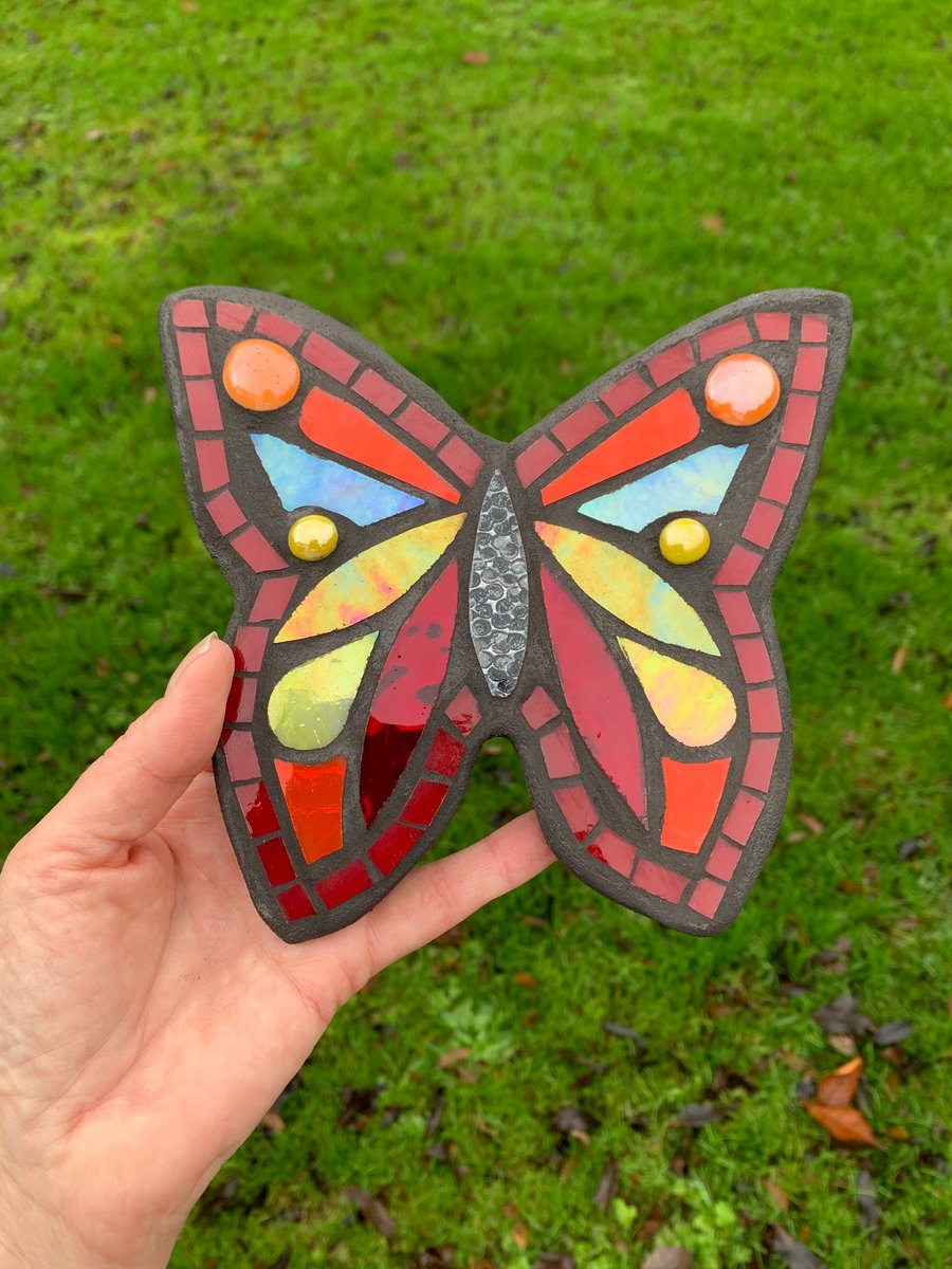 Available Now! Stained Glass Butterfly, Garden Decor, Suncatcher, Mosaic Art