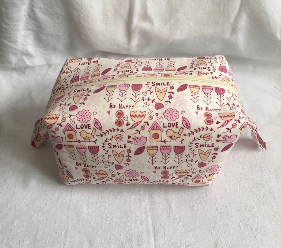 Meaningful Box Make Up Bag, Pretty Cosmetic Bag, Unique Gift Idea.