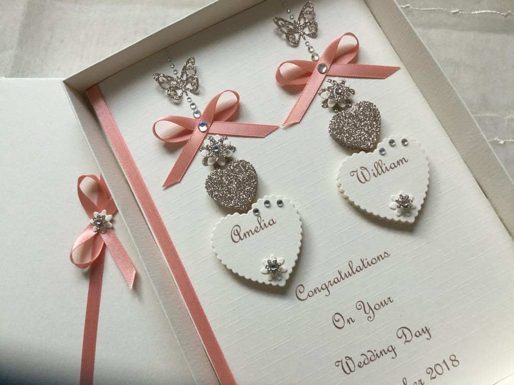 Handmade Personalised Wedding Day Card Engagement Any Anniversary Son Daughter 