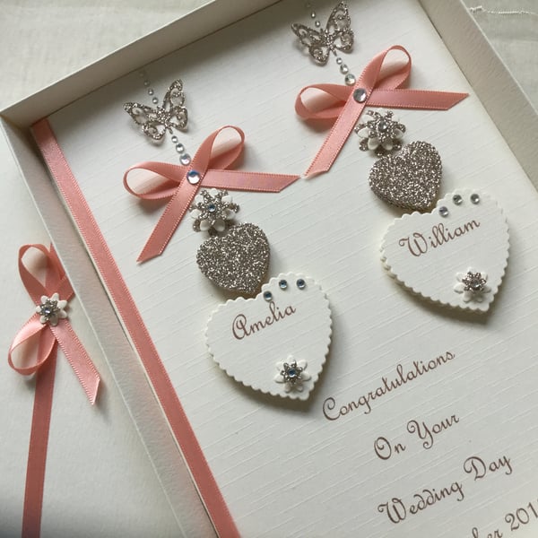 Handmade Personalised Wedding Day Card Engagement Any Anniversary Son Daughter 