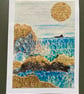 Paper moon seascape, any occasion card - Image 1