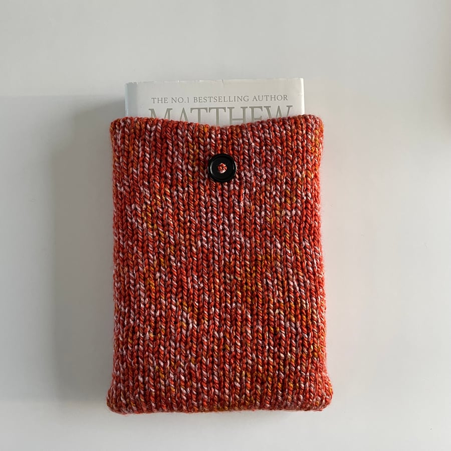 Large Knitted Book Sleeve, perfectly imperfect