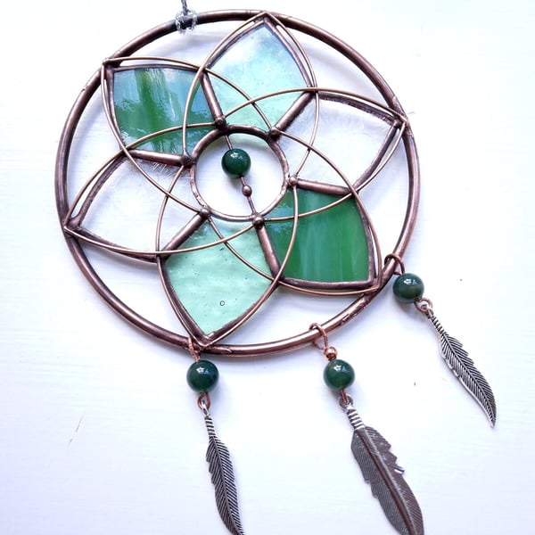 Stained Glass Mandala Dream Catcher - Green