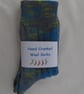 Hand-cranked Knitted Ribbed Wool Socks Size 8 to 9 - Image 5