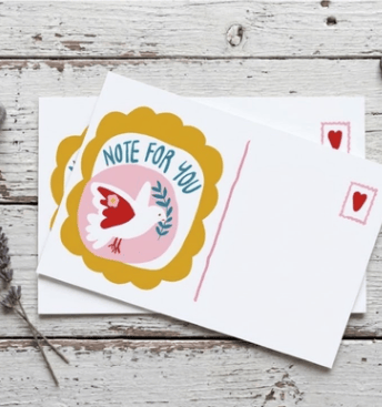 Note for You – Illustrated A6 Greeting Card
