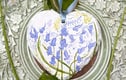 Floral Slate heart ornaments 