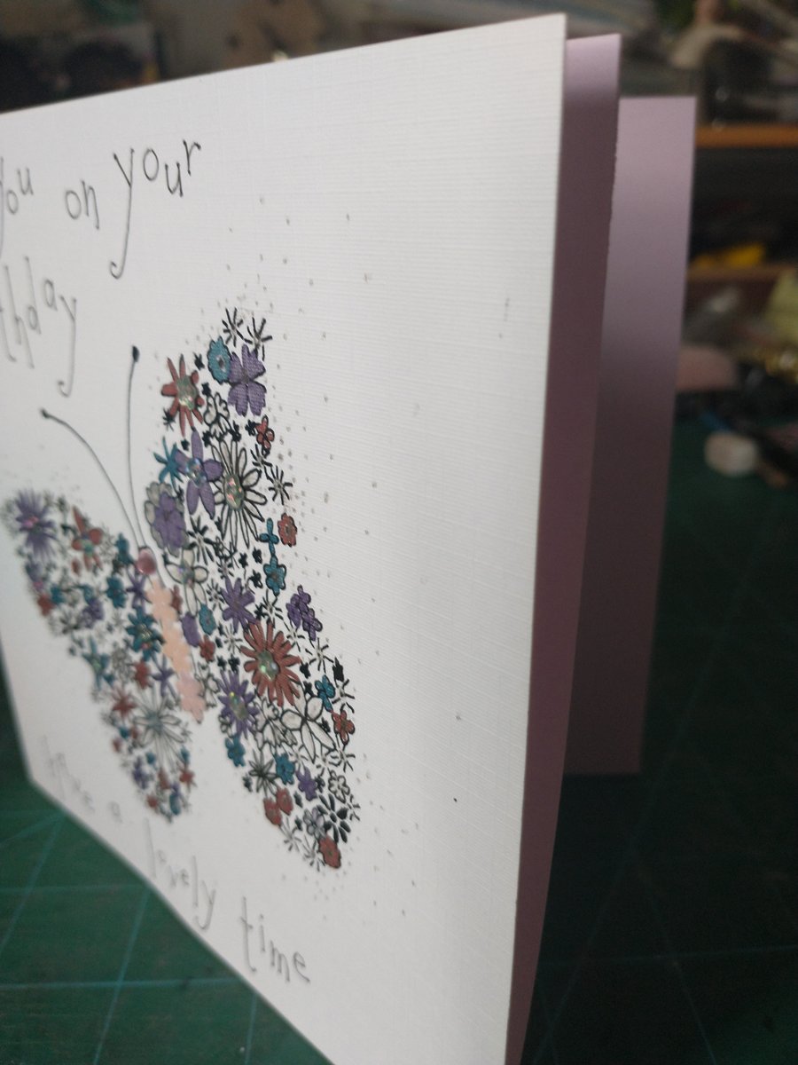 Lilac butterfly birthday card