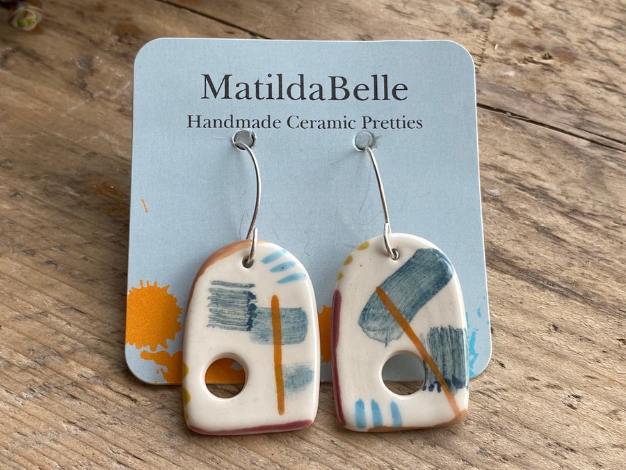Earrings Handmade Large Coastal Ceramic earrings