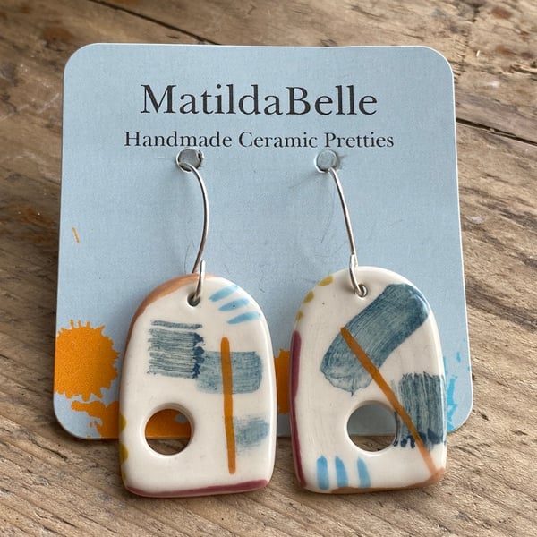 Earrings Handmade Large Coastal Ceramic earrings