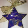 Christmas decoration, abstract, star, ornament , blue, purple, gold 