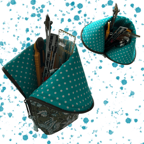 Handmade Fabric Stand Up Tool Case - Pencil Storage - Tool Pouch