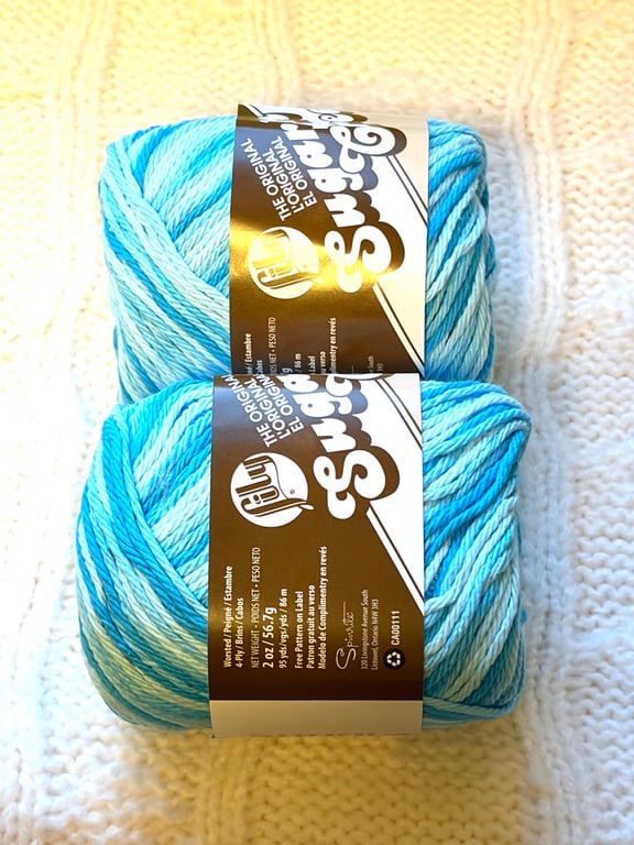2 balls x 56.7g Lily Sugar 'n Cream The Original Yarn - Swimming Pool 100%Cotton