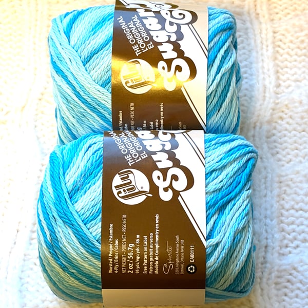 2 balls x 56.7g Lily Sugar 'n Cream The Original Yarn - Swimming Pool 100%Cotton