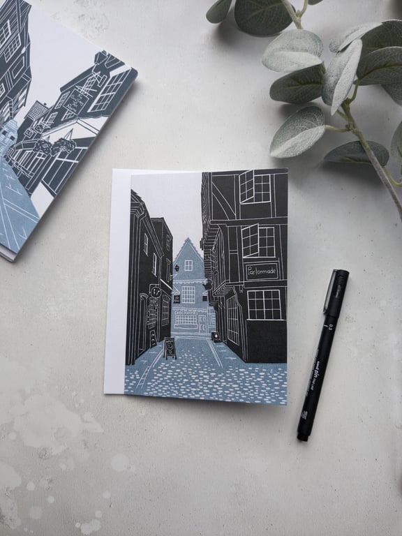 Little Shambles Greetings Card, Yorkshire Coast Note Card