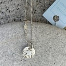 Bird necklace silver pendant 18" chain hand made in Dorset