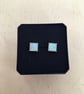 Beautiful Faux Opal Square Ear Studs - Image 1