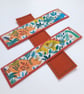 Dinosaur themed Bookmark for child - dinos and flowers, fabric and felt