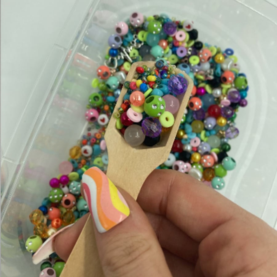 Bead Confetti Making Kit Mixed Clay Beads Charms Seed Glass Acrylic Beads