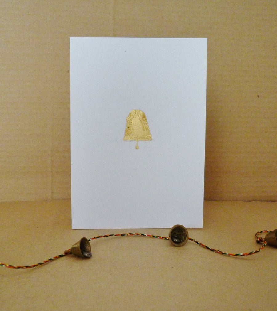 Free Postage - Gold Leaf Bell Card