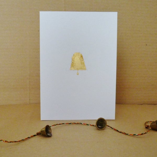 Free Postage - Gold Leaf Bell Card