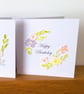 Pink, Purple & Yellow Floral Design Birthday Card