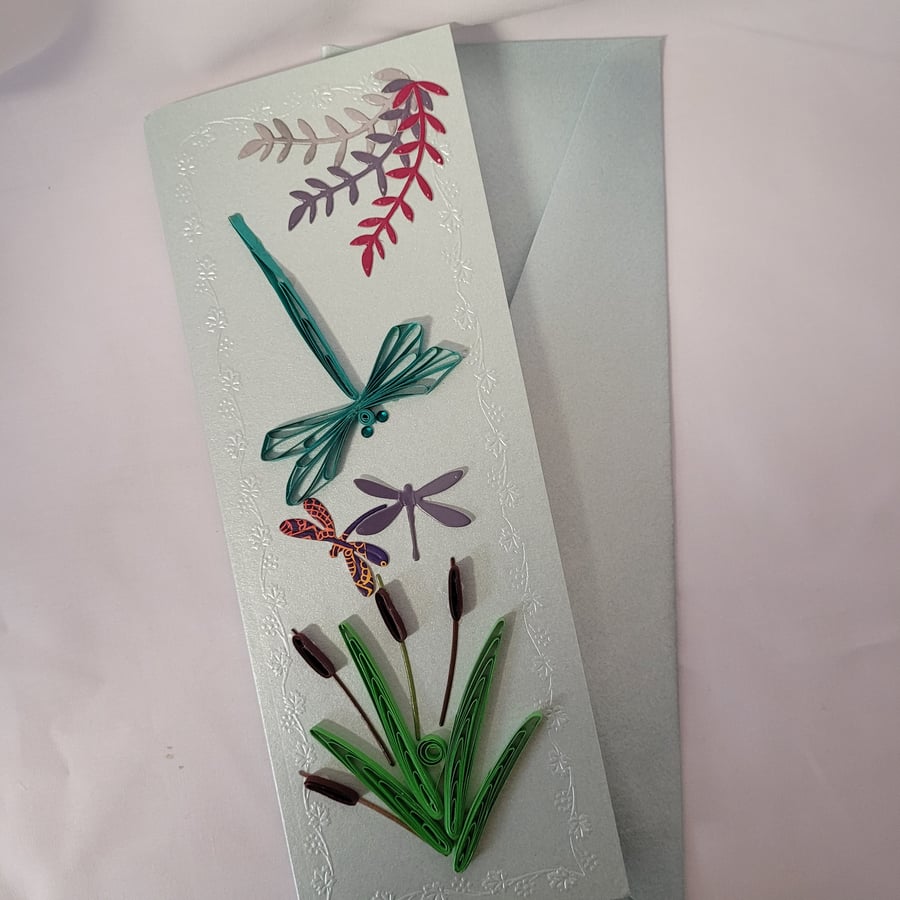 Dragonfly Quilled Card