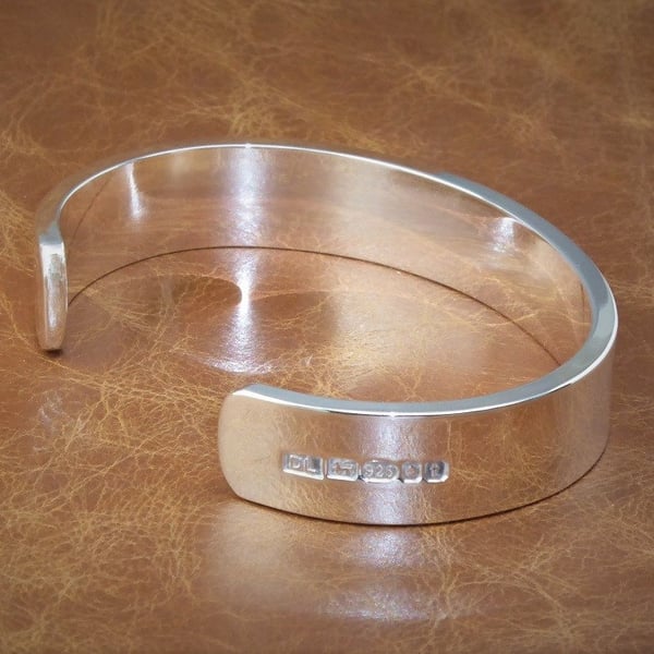 Men's 67 Grams Solid 925 Sterling Silver Extra Heavy, Torque, Bangle, Bracelet, 