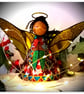 Large: Red Tin Angel Christmas tree topper - Image 1