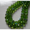 25 x Faceted Glass Beads - Rondelle - 10mm x 7mm - Bright Green AB 