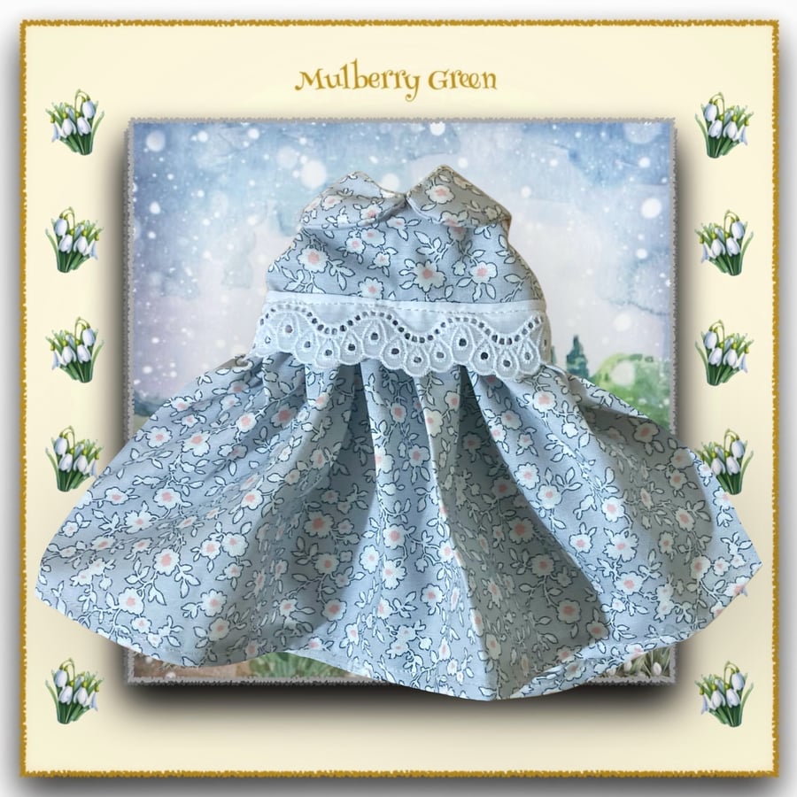 Grey Liberty Pattern Dress with Broderie Anglais 