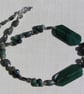 Green Agate, Moss Agate & Rainforest Jasper Gemstone Chunky Statement Necklace - Image 5