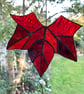 Stained Glass Maple Leaf Suncatcher - Handmade Hanging Window Decoration  - Red - Image 2