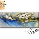 Handmade Acrylic Fluid Art - Original Abstract Painting