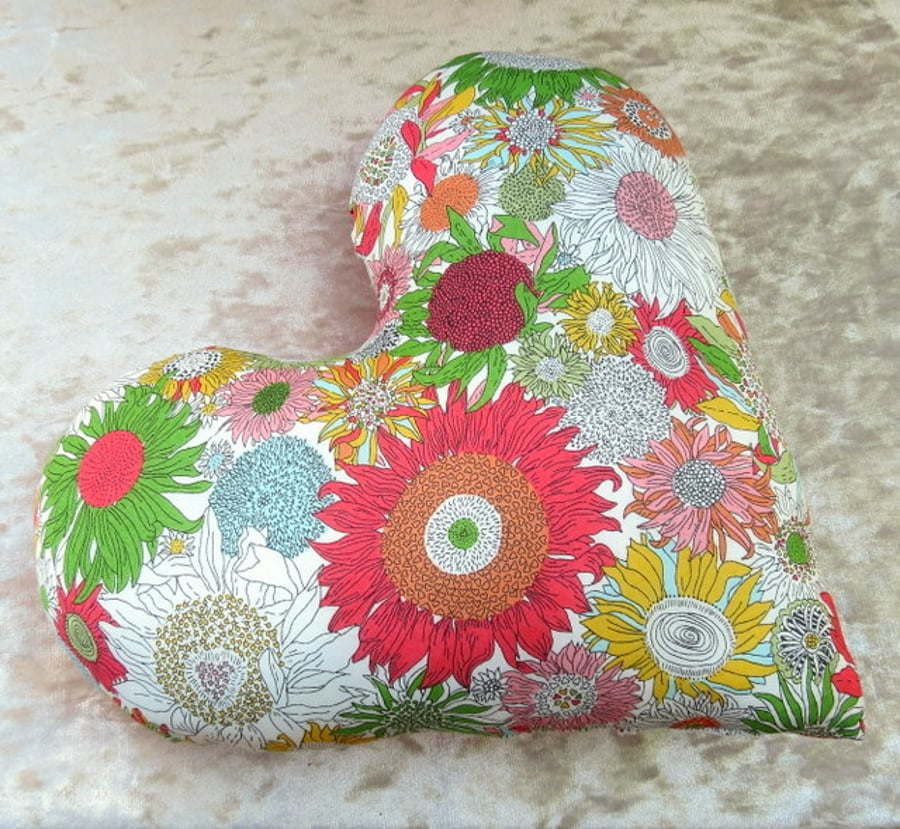 Breast cancer pillow. Mastectomy pillow.  A heart pillow made from Liberty Lawn.
