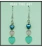 Small heart bead earrings on Silver  plated hooks. - Image 1