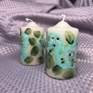 7cm ivory pillar candle green hydragena