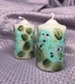7cm ivory pillar candle green hydragena