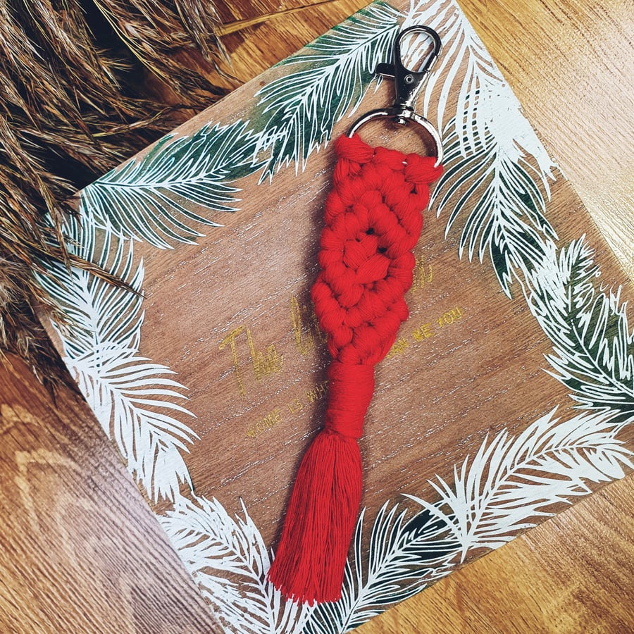 Macrame keyring, bag tassel, boho style