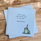Funny Frog Birthday Card. Handmade Humorous Birthday Card. Quirky Card.