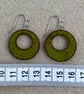 handmade Ceramic Hoop Earrings, Bright Green Clay Hoops, Made From Foraged Clay - Image 6