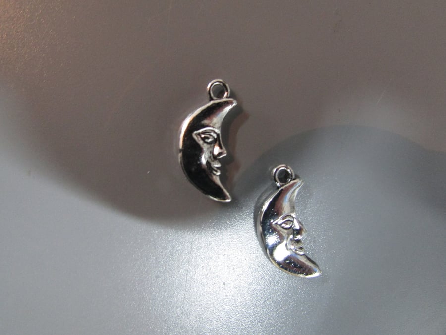 Moon Tibetan Charm available in silver x 2