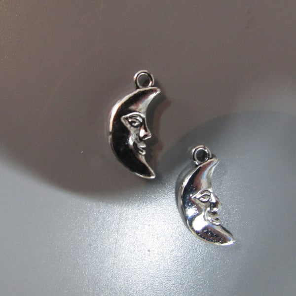Moon Tibetan Charm available in silver x 2