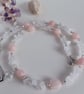 Blush Rose Quartz & Clear Quartz Necklace, Handmade Beaded Gemstone Choker - Image 8