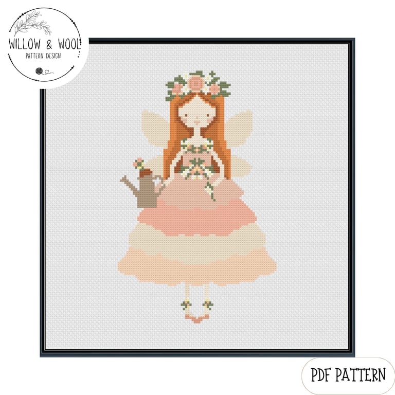 Fairy 1 - Garden Fairy - Cross Stitch pattern - PDF Digital Download