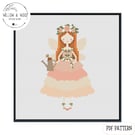 Fairy 1 - Garden Fairy - Cross Stitch pattern - PDF Digital Download