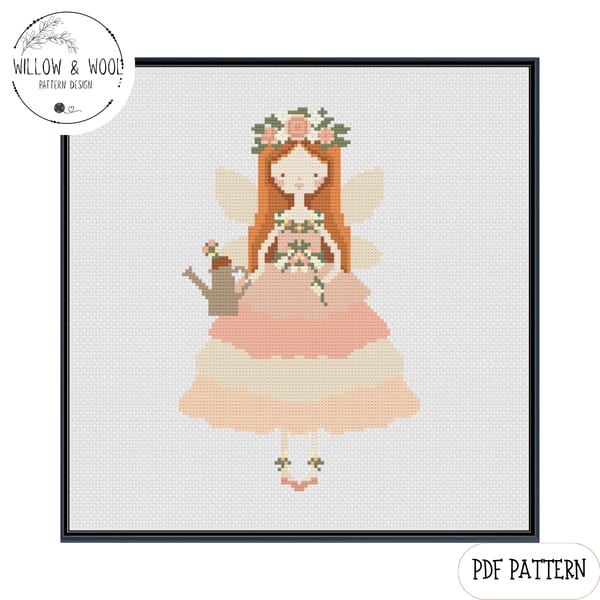 Fairy 1 - Garden Fairy - Cross Stitch pattern - PDF Digital Download