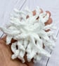 Hand knitted chrysanthemum brooch pin - white