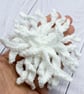Hand knitted chrysanthemum brooch pin - white - Image 1
