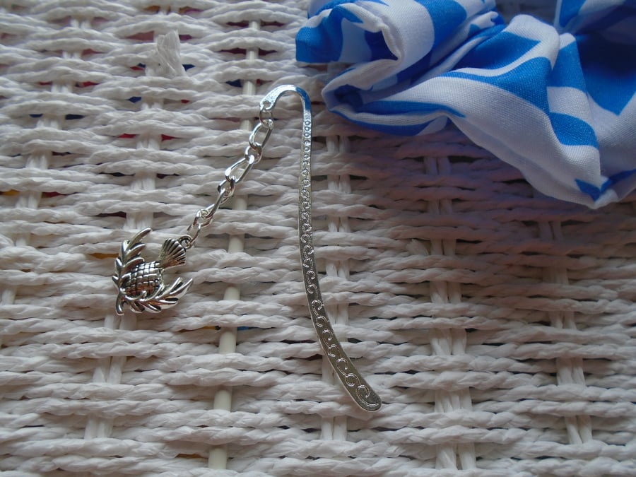 Silver Plated Scottish Thistle Bookmark 