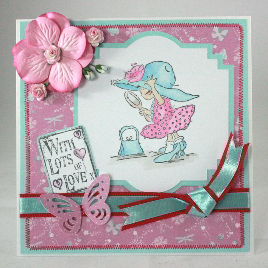 Handmade, any occasion card - with lots of love